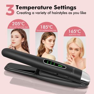 SUNMAY Voga 2-in-1 Cordless Hair Straightener & Curler – Mini USB Rechargeable, Titanium Plate, 3 Temps, 5000mAh