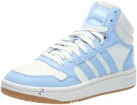 adidas Women's Hoops 3.0 Mid Top Basketball Sneaker, Cloud White/White/Gum, 9