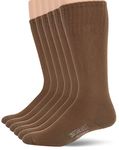 Jefferies Socks mens Military Rib Top Combat Crew Boot Socks 6 Pack, Coyote Brown, 10-13