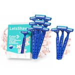 LetsShave Evior 3 Plus Disposable Razor for Women (Pack of 9+3), Painless Hair Removal for Women, Stainless Steel Blades, Razor for Women