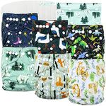 Leekalos Cloth Diapers Reusable for Boys and Girls, Baby Diaper Cloth with Inserts & Wet Bag One Size (Wild Animals)