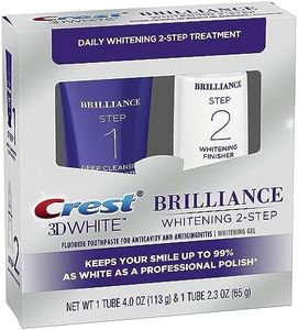 Crest 3D White Brilliance Toothpaste, Teeth Whitening and Deep Cleansing via Daily Two-Step System, 4.0 Oz and 2.3 Oz Tubes