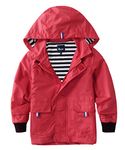 Hiheart Boys Girls Waterproof Hooded Jackets Cotton Lined Rain Coat Red 4T