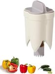 Pepper Seed Corer Remover,2025 Upgraded 2-In-1 Bell Pepper Cutter & Deseeder for Effortless,Fruit Pepper Corer, Kitchen Gadgets for Bell Pepper Jalapeno Bitter Melon Corers (White 1PCS)