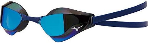 Mizuno GX-Sonic Racing Mirrored Swim Goggle, Smoke Blue, One Size Fits All