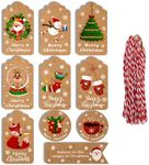 ZHIYE Christmas Tags, 50 Pieces 10 