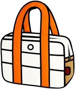 JUMPFROMPAPER Original 2D Cool Cartoon Tote Bag (Hola!) Fun Pop Art Novelty, Cute Bags for Women in Travel, Campus and Work (White)