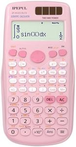 Scientific Calculators, IPepul Pink Math Calculator with 417 Function, Solar Battery Power and 4-Line Display, School Supplies for Middle High College Students Teachers (Pink 991ES Plus)