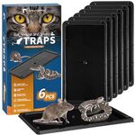 LULUCATCH Sticky Mouse Traps, 6 Pack Large Glue Traps, Pre-Baited Heavy Duty Non-Toxic Bulk Glue Boards Mouse Traps Indoor for Mice, Snakes, Rat, Insects, Cockroaches & Spiders, Pet Safe Easy to Use