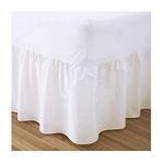 Fitted Valance Sheets King Size Kingsize Bed Sheets Dyed 9.5 '' deep Plain Poly Cotton Bedding 11'' Frilly Drop, White