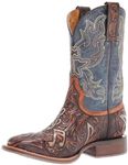 Tin Haul Shoes Men's Cowboy Western Boot, Blue/Brown, 7.5