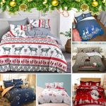 Christmas Ultra Soft Quilt Doona Duvet Cover Set Single Double Queen King Gift (1, Single)