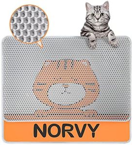 Norvy Extra Large Cat Litter Mat 76 X 63 cm Jumbo Cute Kitty Litter Trapping Mat for Litter Box - Honeycomb Black Hole - Waterproof Urine Proof Trapper - Scatter Control Easy Clean Rug for Litter Tray