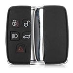 kwmobile Car Key Cover Compatible with Land Rover Jaguar 5-Button Remote Car Key - Protective Hard Plastic Key Fob Cover Case - Black