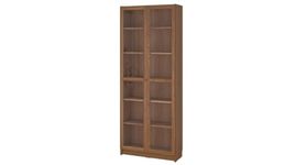 TROFAST Billy/OXBERG Bookcase, 80x30x202 cm (31 1/2x11 3/4x79 1/2 ") (Brown Walnut Effect)