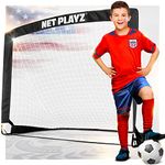 NET PLAYZ Soccer Goals Soccer Net - Kids Pop-up Football Goals for Backyard Practice & Training, Portable 4' x 3', Black (NOS27440A02)