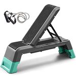 leikefitness Multifunctional Aerobic Deck with Cord Workout Platform Adjustable Dumbbell Bench Weight Bench Professional Fitness Equipment for Home Gym… (Black)