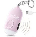 Safesound Personal Alarm for Women with LED Flashlight. Rechargeable, Waterproof, Pink, Small Police Approved Panic & Rape Alarm with Keyring for Students, Elderly, Girls & Kids