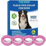 4 Pack Flea Collar for Dogs, Dog Fl