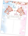 Gender Reveal Signature Voting Self-Standing Sign, Bear & Balloon - What Will Baby Be? Guess He Or She Game For Baby Shower Party, Party Favor & Decoration(11"X 15") -A10