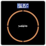 Healthgenie Weight Machine For Body Weight With 3 Yrs Warranty & Thick Tempered Glass Lcd Display Digital Weighing Machine (Copper Ring) Hd-221