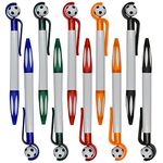 Maydahui 35PCS Soccer Shape BallPoint Pen Fun Football Pens Soccer Party Favor Pen Retractable Manual Sport Pen Black Ink for Boy Student School