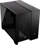 CORSAIR 2500D Airflow Small-Tower mATX Dual Chamber PC Case – Tempered Glass – Reverse Connection Motherboard Compatible – No Fans Included – Black