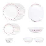 CORELLE Glass 21 Pc Round Dinner Set - Crown (White)