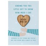 Pocket hug never give up letterbox gifts | wooden heart pocket hugs care package thinking of you gifts | teenage girls gifts | positivity gifts | hug in a box for women