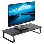 VIVO 24 inch Monitor Stand, Wood & Steel Desktop Riser, Screen, Keyboard, Laptop, Small TV Ergonomic Desk and Tabletop Organizer, Black, STAND-V000D