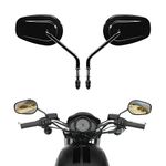 TCMT Pair of Motorcycle Black Rear View Mirrors Fits For Harley Road King CVO Road Street Tri Glide Freewheeler Street XG500 XG750 Sportster XL1200 XL883 Softail Street Bob