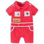 stylesilove Infant Toddler Chic Red Car Racer Baby Boy Romper Onesie (95/18-24 Months)