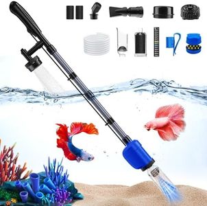 RuiYeek Aquarium Vacuum Gravel Cleaner, 32W 6 in 1 Electric Fish Tank Vacuum Gravel Cleaner,Fish Tank Cleaner for Aquarium Water Changer Sand Gravel Cleaner Remove Dirt Water Shower Water Circulation