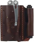 1791 EDC Pocket Organizer, Everyday Carry Holster for Belts fits Knives, Multitools, Small Tools, Flashlight or Pens. Leather Belt Clip EDC Pocket Pouch Carrier - Burgandy