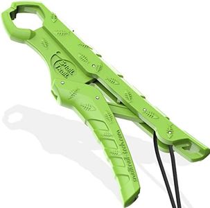 SNAIL TRAIL 7.5''/9'' Floating Fish Gripper, Fishing Grabber, Catfish Mouth Pliers, Caught Bass Holder, Digital Scale Hook Clamp, Saltwater Lip Grip Tool with Lanyard, Gifts for Men, Green