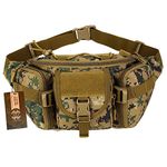 DYJ Utility Multipurpose Molle Tactical Waist Bag Hip Pack Military Fanny Pack Compact Waterproof Hip Belt Bag Pouch Hiking Climbing Outdoor Bumbag (J