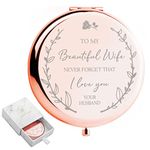 Gifts for Wife – I Love You Wife Gift. Laser Engraved ‘To My Beautiful Wife’ Rose Gold Compact Mirror – Romantic Gifts For Her Birthday, Wedding Anniversary, Valentines Day, Mothers Day From Husband