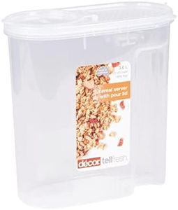 Décor Cereal Server with Pour Lid, 3L, Transparent,White