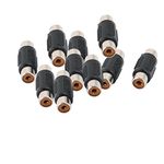 sourcing map 10 Pcs Single RCA Phono Coupler Female to Female Audio Converter Adapter