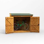 POWER High Grade Premium Pent Bike/Bicycle Wooden Shed with Security Features, Door and window Flexibility, made from 12mm Extra Thick Timber