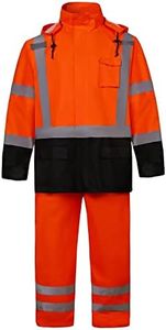 SRsafety High Visibility Rain Gear, Class 3 High Visibility Work Rain Gear for Men, Construction Rain Suits