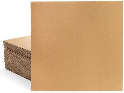 Hacaroa 50 Pack Corrugated Cardboard Sheets 2mm Thick, 12" x 12" Flat Cardboard Inserts Square Cardboard Filler Pads for Mailing, Packing, Shipping, Craft, Brown