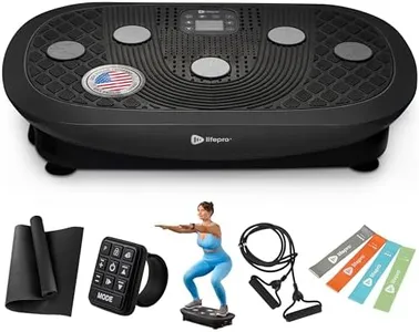 LifePro Rumblex Plus 4D Vibration Plate Exercise Machine-Triple Motor Oscillation, Linear, Pulsation + 3D/4D Motion Vibration Platform,Whole Body Vibration Machine for Weight Loss&Shaping(Black)