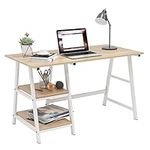 SogesHome 47 inch Computer Desk with Shelf Writing Desk Work Desk Home Office Desk with Storage, Maple White, Tplus-MO-120-HCA