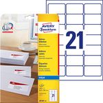 Avery Dennison Zweckform J8160-10 Address Labels Special Coating 10 Pages 63.5 x 38.1 mm White