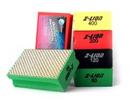 Z-LION Sanding Blocks Diamond Hand Polishing Pads for Glass Granite Marble Stone Ceramic,Electroplated Hand Sanding Pads Pack of 4 ?-