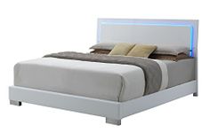 Coaster Home Furnishings Platform Bed, 79.5" W x 86.5" D x 48.5" H, Glossy White