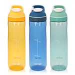 Contigo AUTOSEAL Cortland Water Bottles, 24 oz, Marigold/Monaco/Grayed Jade, 3-Pack