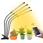 Lurious Smart WiFi Led Grow Light, Dimmable Full Spectrum Plant Lamp with Timer & App/Voice Control，Compatible with Alexa/Google/Siri for Indoor/Outdoor Plants Only 2.4GHz WiFi(4 Tube)