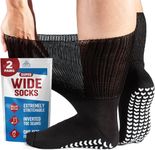 Extra Wide Socks for Swollen Feet - Extra Wide Bariatric Socks, Non Slip Cast Sock, Diabetic Edema Socks - Swollen Feet Socks Women, Extra Wide Mens Socks, Edema Socks and Lymphedema Socks - Black